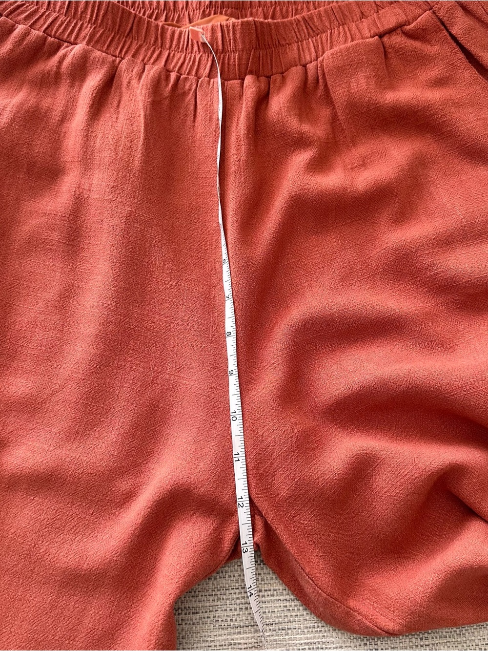 Bohemian Rust-Orange Linen-Blend Top and Pants Set Size Large - Picture 7 of 8